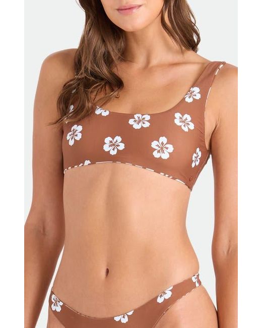 Volcom Brown Coco Retro Bloom Reversible Bikini Top