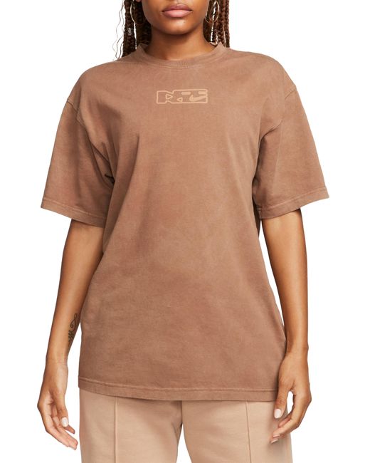 Nike Brown Sportswear Max90 Oversize Stonewashed T-shirt