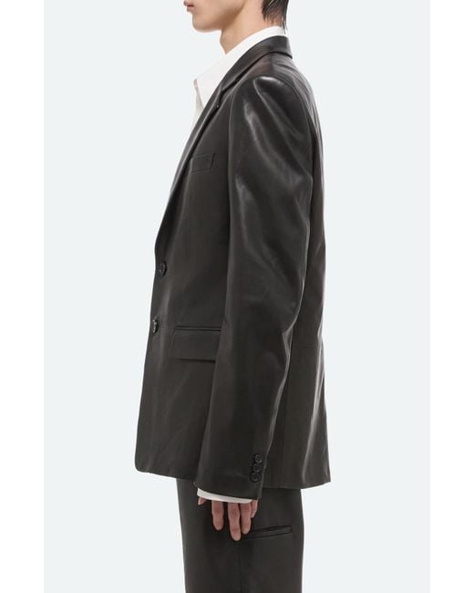 Helmut Lang Black Gender Inclusive Leather Blazer for men
