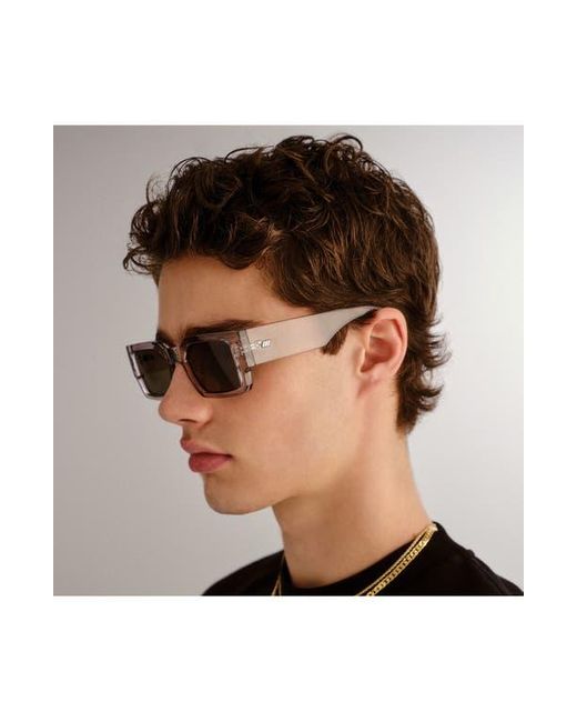 Le Specs Gray Contemplation 54Mm Rectangular Sunglasses for men