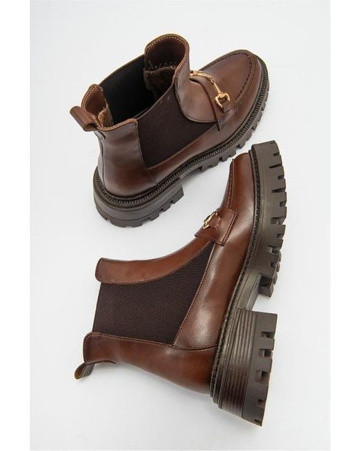 Prologue Shoes Brown Vesper Buckled Chelsea Boot