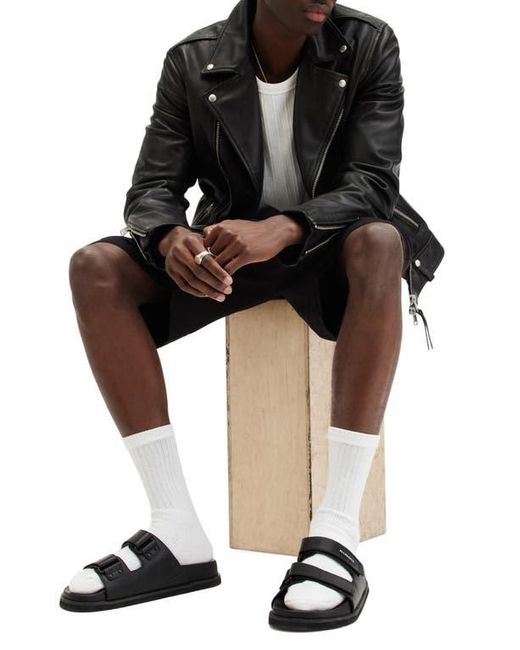 AllSaints Black Vex Slide Sandal for men