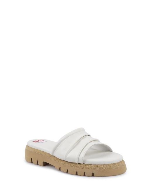 National Comfort White Ferna Platform Slide Sandal