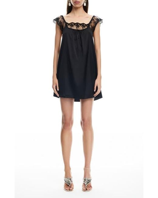 Lioness Women's Black Lace Cap Sleeve Minidress