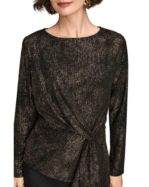 Donna Karan Black Metallic Long Sleeve Shirt