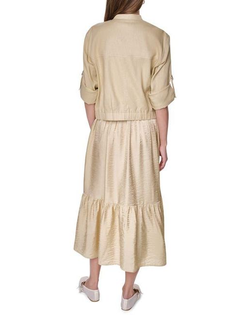 DKNY Natural Linen Blend Bomber Jacket