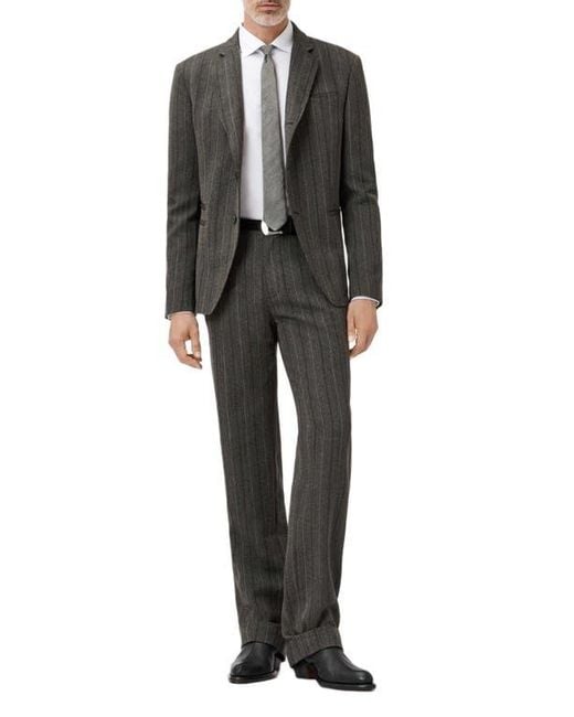 John Varvatos Black Silo Stripe Wool Blazer for men