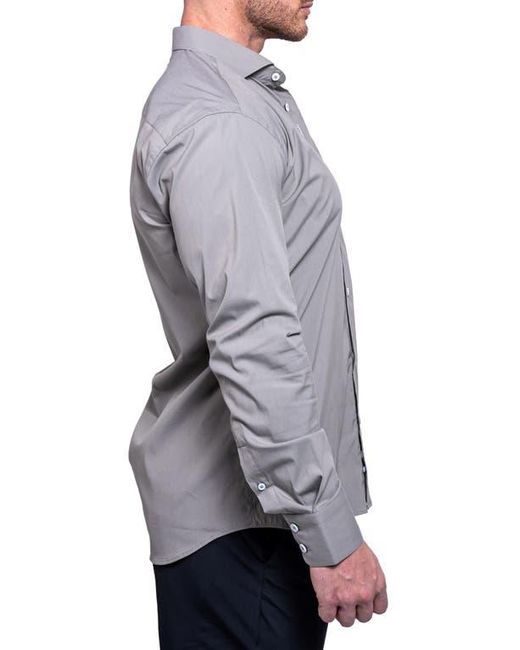 Maceoo Gray Einstein Aristocratluxestretch Button-Up Shirt for men