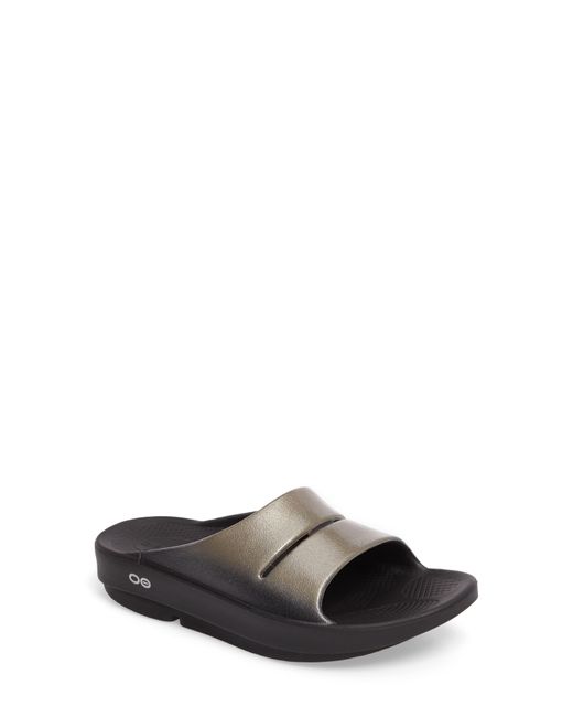 OOFOS Ooahh Luxe Slide Sandal in White Lyst