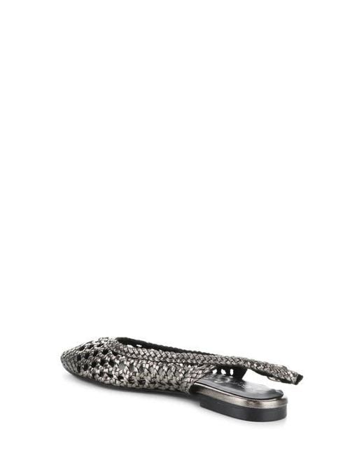 Bos. & Co. Black Willow Slingback Cap Toe Flat