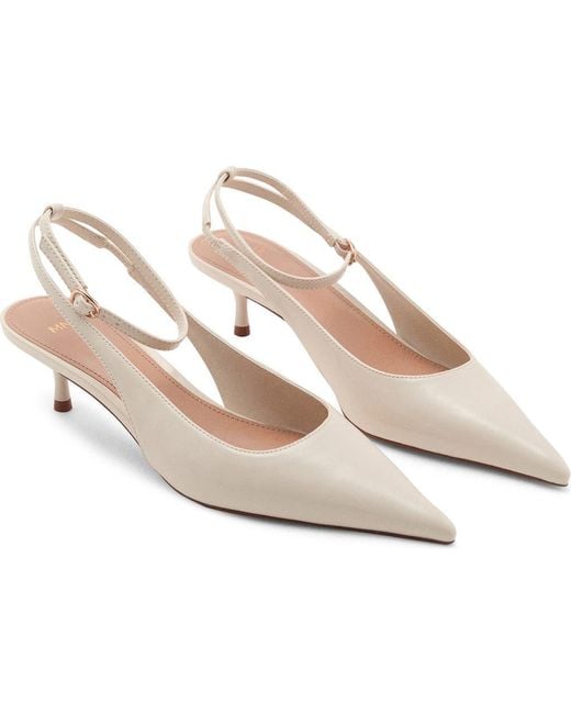 Mango White Ankle Strap Pump