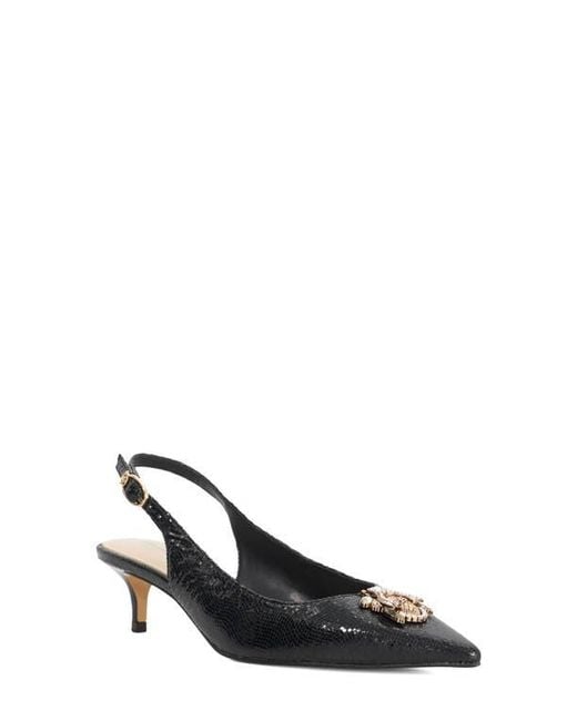 Dune Black Context Pointed Toe Slingback Pump