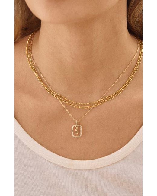 BaubleBar Metallic Alicia Intial Pendant Necklace