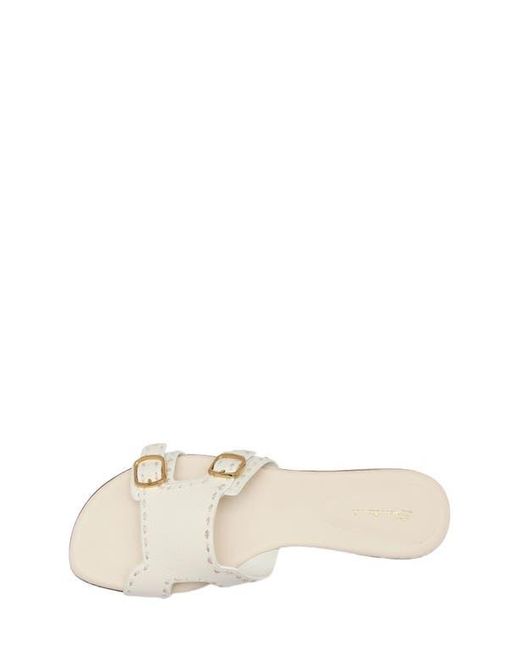 Santoni White Slide Sandals with Double Buckle Detail Women main image 4