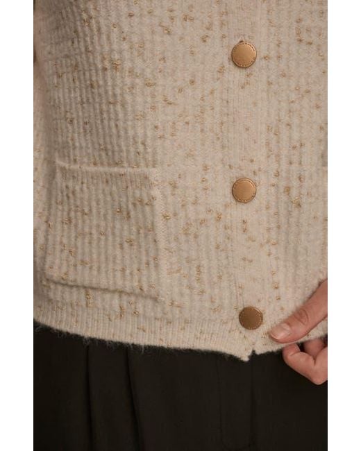 Donna Karan Natural Metallic Cardigan