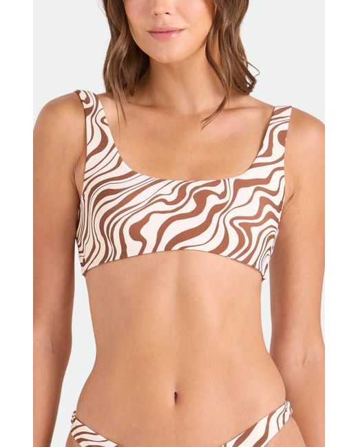 Volcom Brown Coco Retro Bloom Reversible Bikini Top