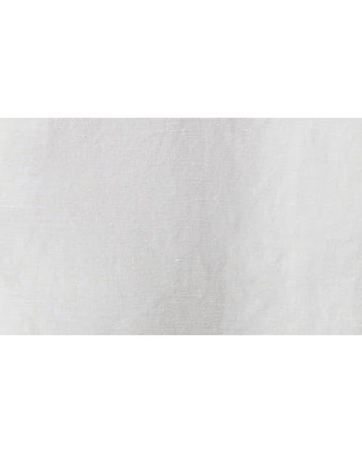 Splendid White Catalina Short Sleeve Linen Blend Button-Up Shirt