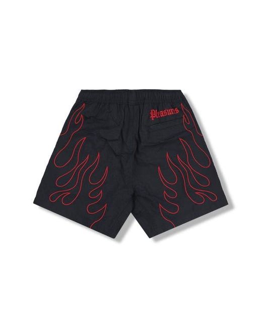 Pleasures Blue Fiery Nylon Running Shorts for men
