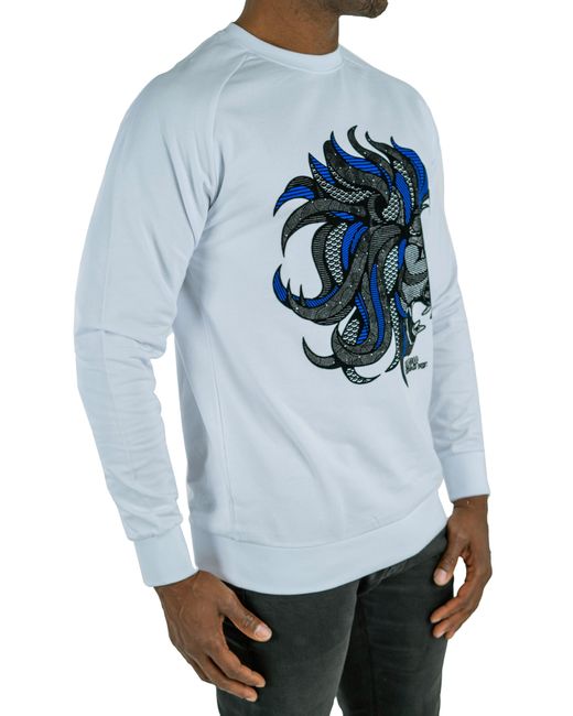 Maceoo Blue Wake Up Stretch Cotton Sweater for men