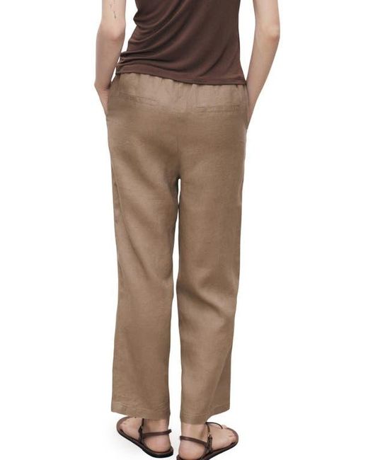 Mango Natural Linen Drawstring Pants