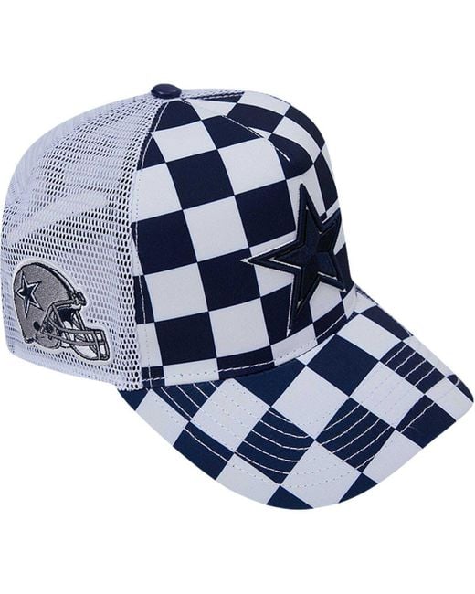 Pro Standard /navy Dallas Cowboys Checkerboard Snapback Hat At