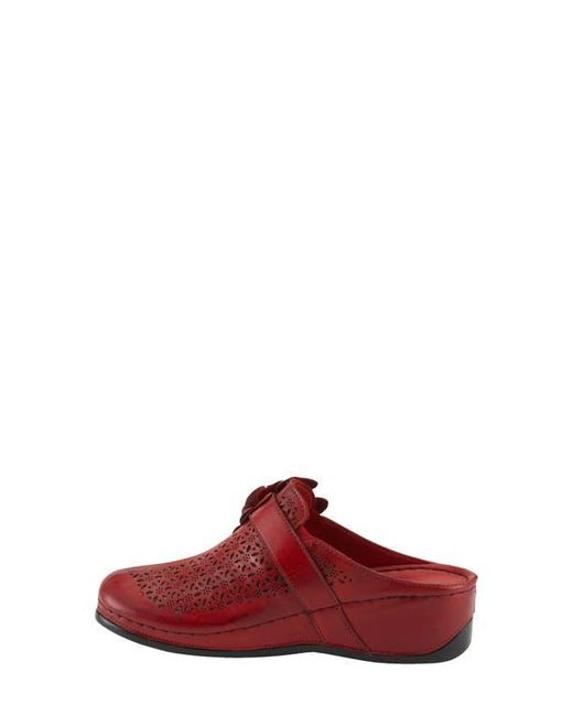 Spring Step Red Lilybean Wedge Mule