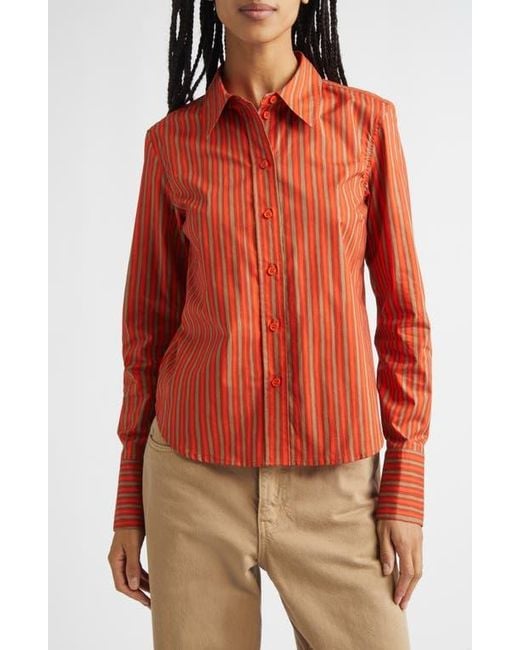 Marimekko Innota Piccolo Stretch Cotton Shirt in Red | Lyst