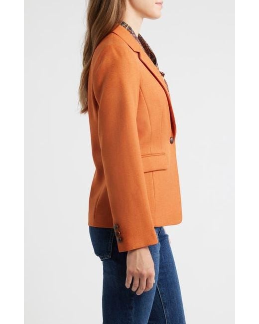 Tahari Orange One-Button Blazer