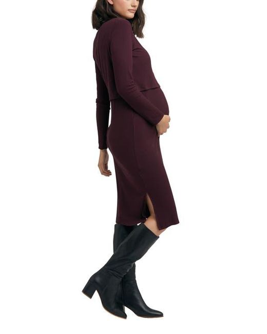 Ripe Maternity Black Ruby Rib Dress