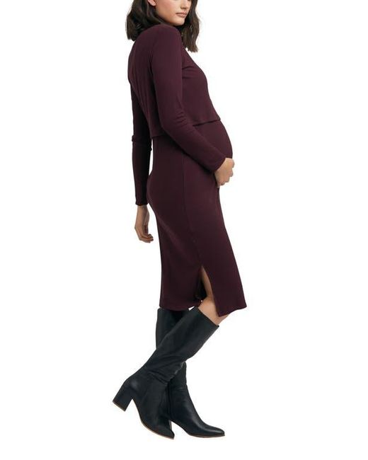 Ripe Maternity Black Ruby Rib Dress