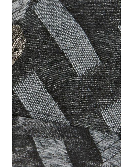 Kurt Geiger Black Woven Denim Adjustable Baseball Cap