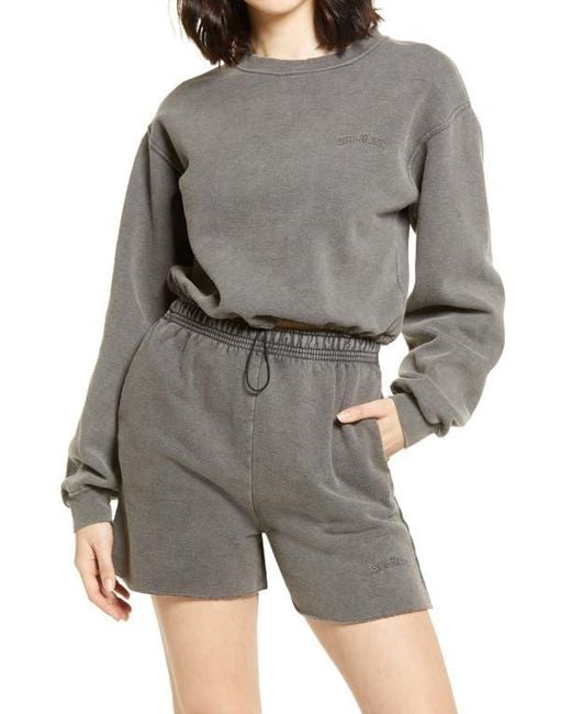 BDG Gray Bubble Hem Sweat Top
