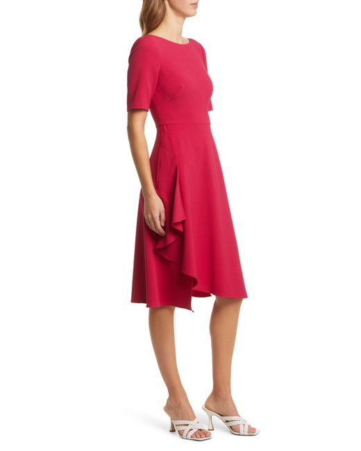 Eliza J Red Side Ruffle A-line Dress