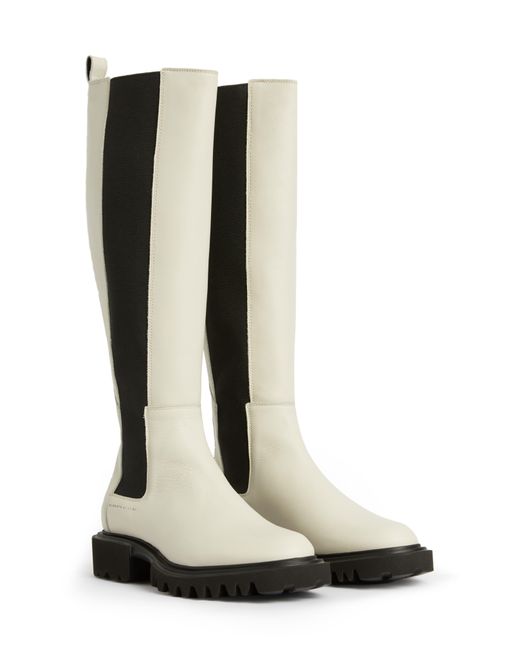 AllSaints Maeve Knee High Boot in Black | Lyst