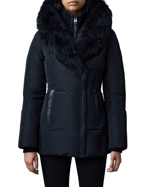 Mackage Black Adali Genuine Shearling Trim Down Jacket