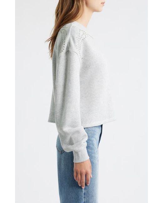 Rag & Bone Blue Studded Vintage Terry Crop Sweatshirt