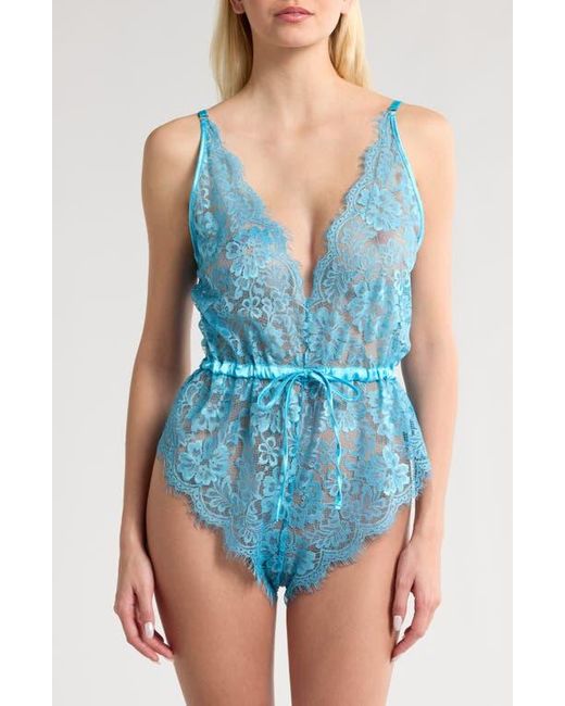 Kilo Brava Blue Floral Lace Teddy