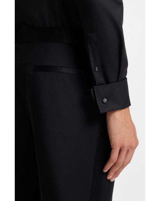 Boss Black Hank Slim Fit Wrinkle Resistant Cotton Tuxedo Shirt for men