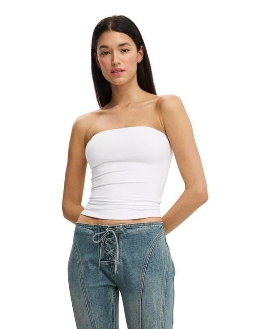 Cotton On White Hold Me Longline Tube