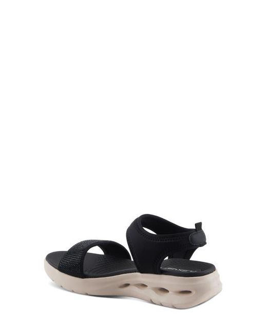 Flexus by Spring Step Black Gallegos Ankle Strap Platform Wedge Sandal