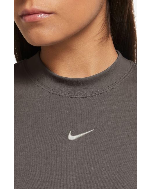 Nike Brown Sportswear Essential Crewneck Midi Dress