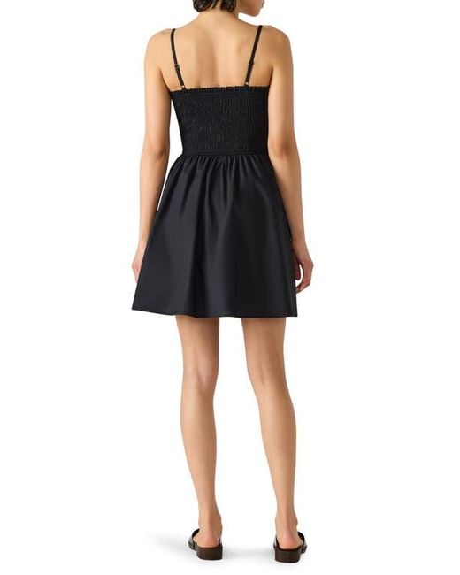 Steve Madden Black Lotty Smocked Fit & Flare Minidress