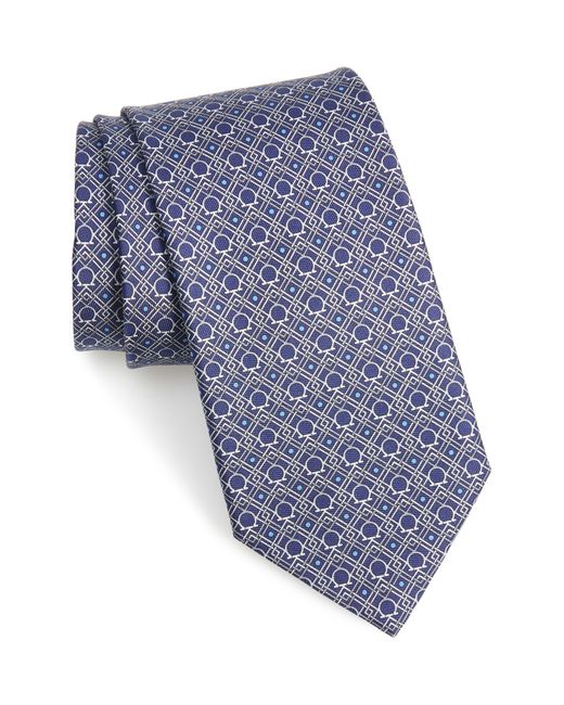 Ferragamo Blue Salvatore Zen Silk Tie for men