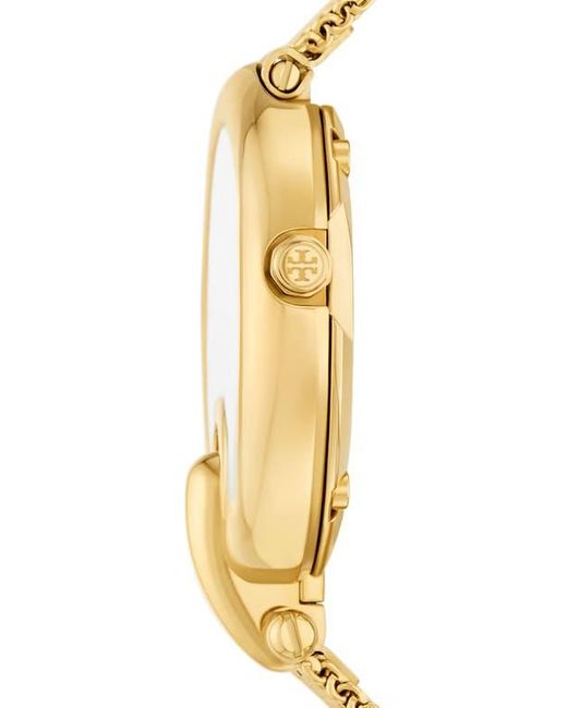 Tory Burch Metallic The Small Pierced Mesh Strap Watch, 30Mm