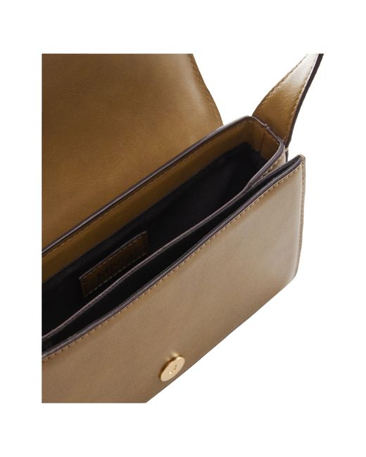 Mango Brown Faux Leather Flap Shoulder Bag