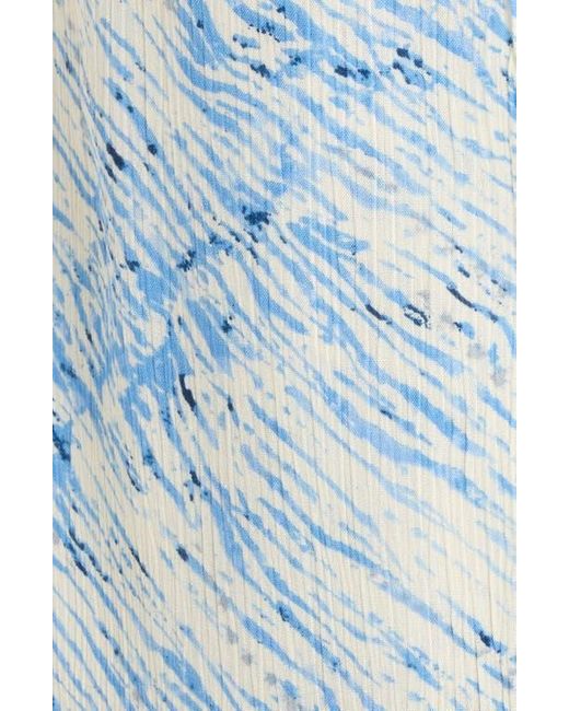 Elan Blue Print Cover-Up Wrap Pants