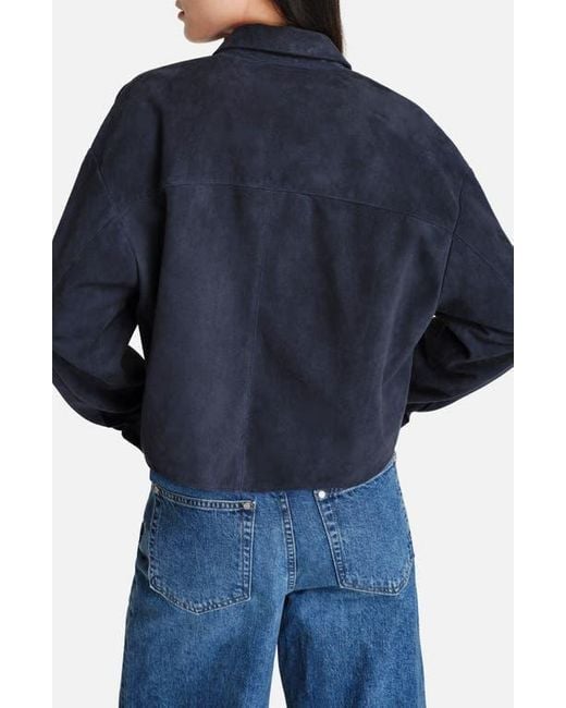 Twp Blue Little Big Joe Suede Snap-Up Shirt