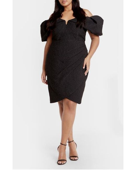 City Chic Black Jez Off The Shoulder Minidress