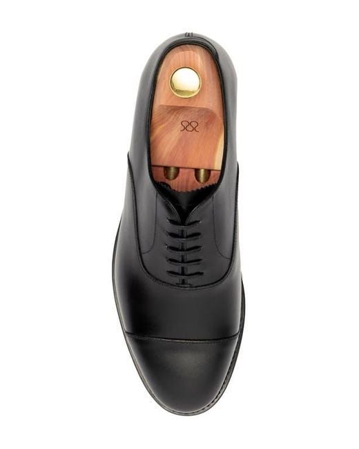 Morjas Black The Cap Toe Oxford for men