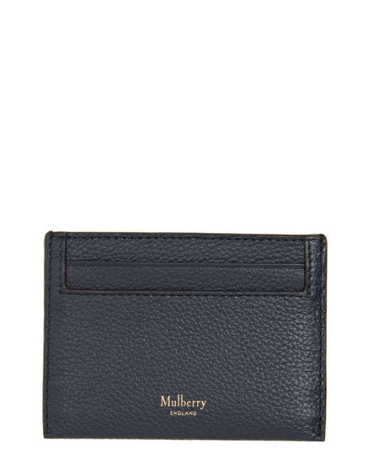 Mulberry Gray Leather Card Case
